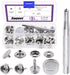 Swpeet 62Pcs Canvas Snap Kit, Stainless Steel Marine Grade Canvas and Upholstery Boat Cover Snap Button Fastener Kit Including 3/8" Sockets 13mm M...