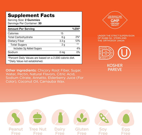 Zahler - Fiber Gummies for Adults & Kids (60 Count) Certified Kosher Adult & Kids Fiber Gummy Chews for Digestion Support, Healthy Regularity & Ov...