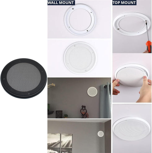 2 Pcs Round Ceiling Speaker Grill Covers for 6.5 Inch Speaker with Screws (Black)...