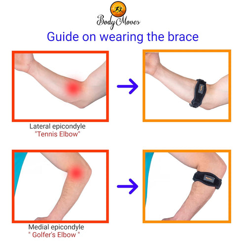 BodyMoves 2 Elbow braces plus hot and cold gel pack (Sporty Pink)...