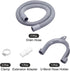 MECCANIXITY Washing Machine Drain Hose Extension Kits 3.28ft Gray for Washing Machine with Extension Adapter, U-Bend Hose Holder, 2 Clamps...