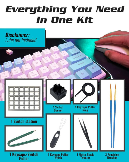 Swiss Industries Mechanical Keyboard Switch Lube Kit, Lube Station for Keyboard Switches, Includes Switch Lube Station, Keycap Puller, Switch Pull...