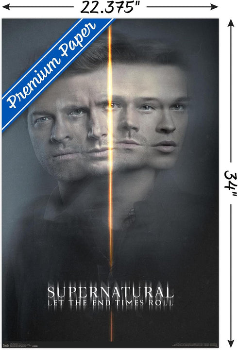 Trends International Supernatural - Dual Faces Wall Poster, 22.375" x 34", Premium Poster & Clip Bundle...
