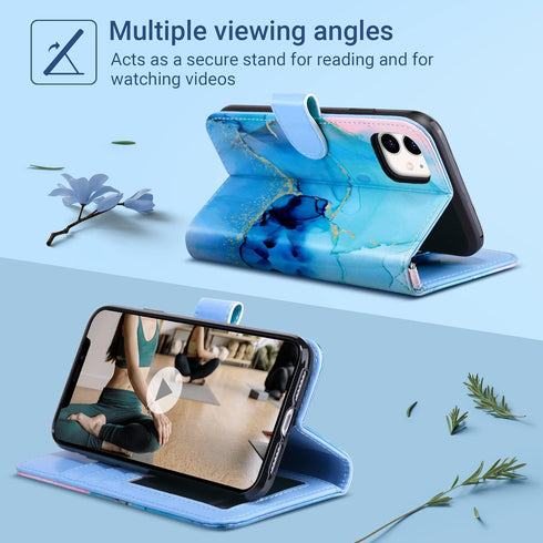 ULAK Compatible with iPhone 11 Wallet Case for Women Girls, PU Leather Flip Cover with Card Holder Kickstand, Shockproof Protective Phone Case for...