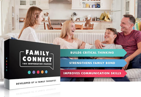 100 Family Conversation Cards - Developed by a Licensed Therapist - Fun Family Games for Kids & Adults - Get to Know Each Other Better & Strengthe...