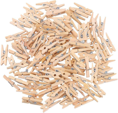DECORA Sturdy 1 Inch Mini Wooden Craft Clothespins 100pcs...