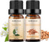 Sedbuwza Sandalwood Oil Jasmine Essential Oil Gift Set, 100% Pure Organic Aromatherapy Oil Set for Diffuser, Massage, Soap, Candle Making - 2 x 10...