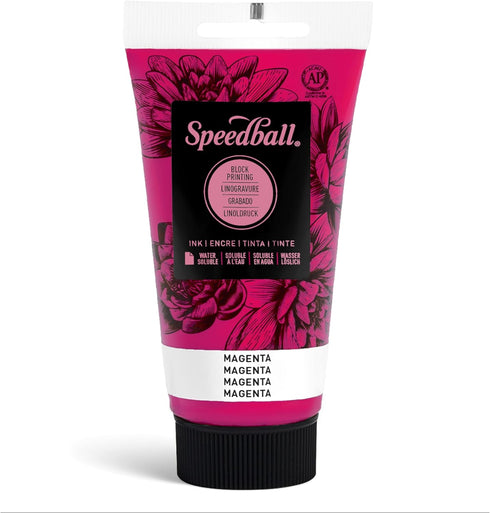 Speedball 3510 Water Soluble Block Printing Ink – Bold Color With Satin Finish AP Non-Toxic 2.5 Fl. Oz., Magenta...