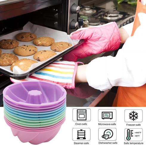 MURISE Mini Bundt Cake Pan for Baking, Silicone Bundt Cake Pan Nonstick, 3.07 Inch Small Bundt Cake Pan, Mini Cake Mold for Cupcakes, Jellies, 12 ...