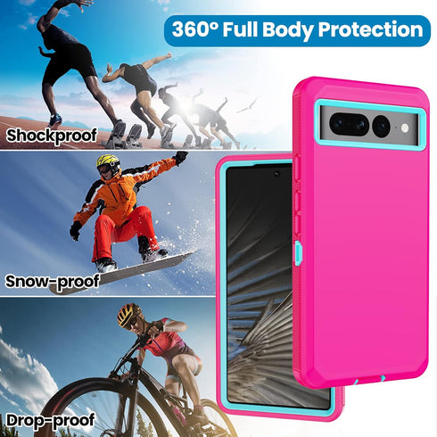 Annymall for Google Pixel 7 Pro Case with 2 Screen Protector,Full Body Shockproof Drop Protection Dustproof Heavy Duty Military Rugged Durable Cov...