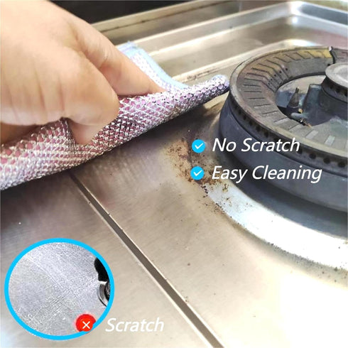 2024 Upgraded Non-Scratch Wire Dishcloth/Reusable All-Purpose Kitchen Towel Cloth with Loop/Wire and Coir Fiber Quick Drying Cleaning Kitchen Towe...