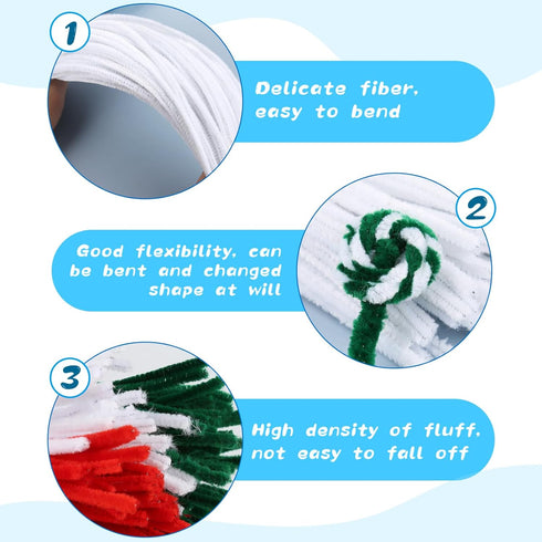 100Pcs Pipe Cleaners, Pipe Cleaners Craft, Creative Craft Pipe Cleaners for Festivals Decoration, Chenille Stems Crafting Pipe Cleaners, Craft Sup...