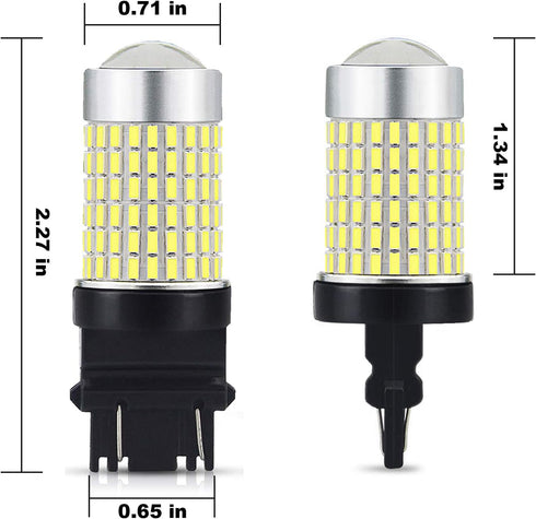 JDM ASTAR Extremely Bright 144-EX Chipsets 3056 3156 3057 3157 LED Bulbs with Projector for Backup Reverse Lights, Xenon White...