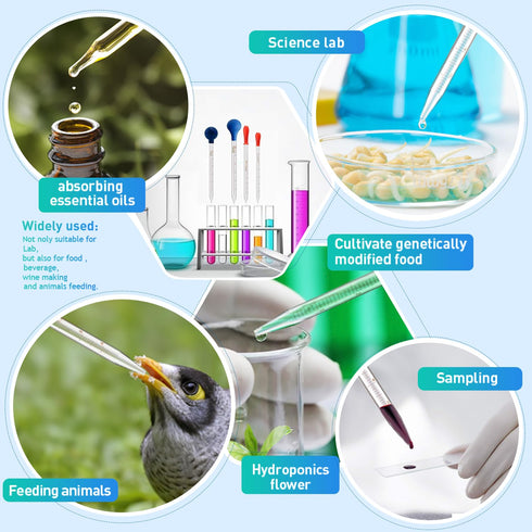 Droppers 10ml Pipettes Glass Graduated Dropper Lab Pipette Liquid Pipette (8)...