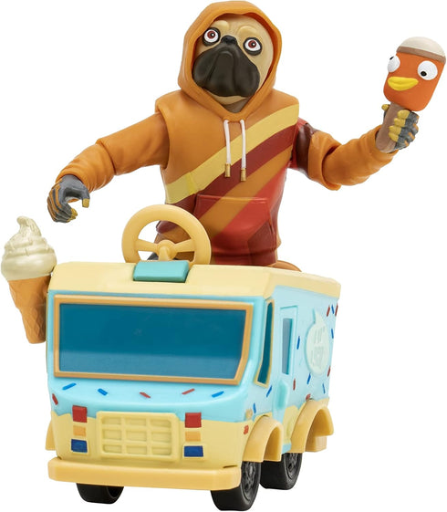 FORTNITE DOGGO (EMOTE SERIES) - 4-inch Articulated Figure with Lil’ Treat Emote Vehicle and Snow Pop Accessory...