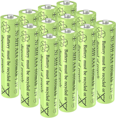 AAA Rechargeable Solar Light Batteries NiMh 1.2V 600mAh for Outdoor Garden Solar Lights, Battery String Lights Pre Charged(12 Pack)...