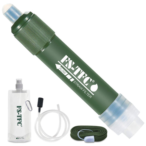FS-TFC Personal Water Filter Straw Mini Water Purifier Survival Gear for Hiking, Camping, Travel and Emergency Preparedness...