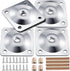 Leg Mounting Plates, 4 Sets Furniture Leg Attachment Plates, 5/16"(M8) Industrial Grade Flat Mounting T-Plates with Hanger Bolts, Screws, Strength...