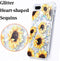 iPhone 7 Plus Case, iPhone 8 Plus Glitter Floral Case Flower Bling Sparkle Floating Liquid Soft TPU Cushion Luxury Case for Girls Women Cute Case ...