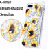 iPhone 7 Plus Case, iPhone 8 Plus Glitter Floral Case Flower Bling Sparkle Floating Liquid Soft TPU Cushion Luxury Case for Girls Women Cute Case ...