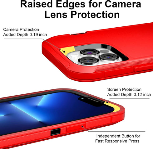 Case for iPhone 13 Pro Case 6.1" with 2 Screen Protector, Full Body Heavy Duty Military Grade Cover, Shockproof/Drop Proof Protection Phone Case (...
