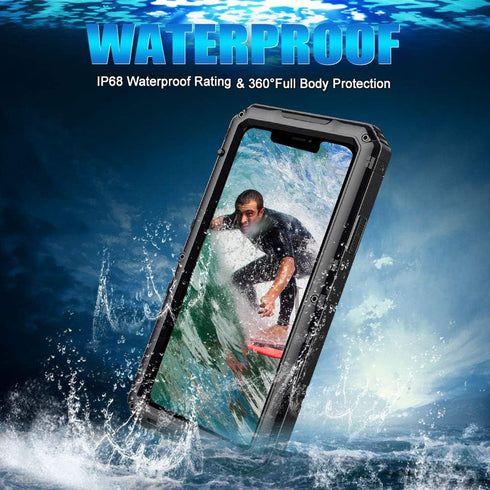 Mitywah Waterproof Case for iPhone 11 Pro Max, Heavy Duty Military Grade Metal Case Built-in Screen Protection, Full Body Protective Rugged Defend...