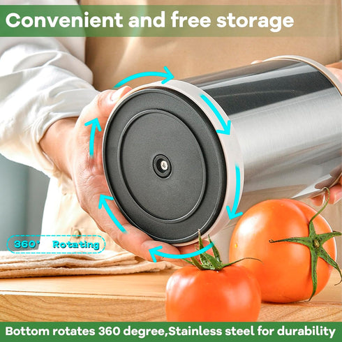 Kitchen Utensil Holder for Countertop, 360°Rotating Cooking Utensil Crocks?4 Compartment Stainless Steel Utensil Holder,6.7”Large Utensil Crock Sp...