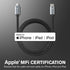 VENA USB C to Lightning Cable - 10FT, (Apple MFI Certified) 18W Fast Charge Power Delivery Nylon Braided Apple Charger Compatible with iPhone 14/1...