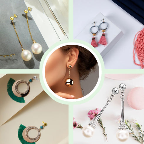 240 Pcs Ball Post Earring Studs with 3 Size Round Ball Earring Posts and 2 Size Butterfly Earring Backs, for Jewelry DIY Earring Making...