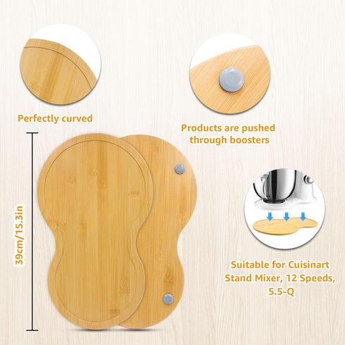 Bamboo Mixer Slider for Cuisinart Stand Mixer 5.5 Quart Mixing Bowl, mixer attachments sliding board for Cuisinart SM-50BC, Kitchen Countertop Sto...