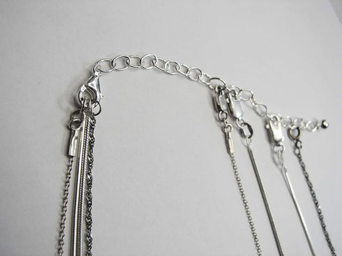 925 Sterling Silver Chain Extenders for Pendant Necklace Bracelet Anklet Made in Italy (Set 2pcs)...