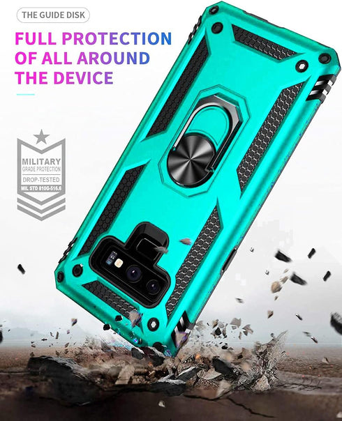 Androgate for Samsung Note 9 Phone Case, Galaxy Note 9 Case with 3D PET Screen Protector, Military-Grade Ring Holder Kickstand Car Mount 15ft Drop...