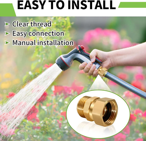 Boltigen Garden Hose Swivel Connector, 3/4GHT Garden Hose Swivel Fitting, 360 Degree Male to Female Hose Adapter for Outdoor...