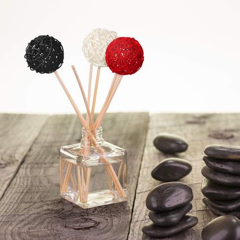 Yaomiao 15 Pieces Wicker Rattan Balls Decorative Orbs Vase Fillers for Craft, Party, Wedding Table Decoration, Aromatherapy Accessories, 1.8 Inch ...