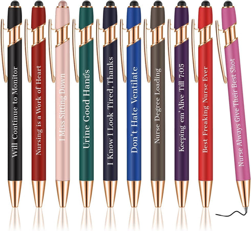 Nurse Pens,for Work Funny Pens Black Ink Ballpoint Pens Gift for Coworker Doctor Nurses Nursing Students Women Men on Nurses week Nurse's day (Sty...