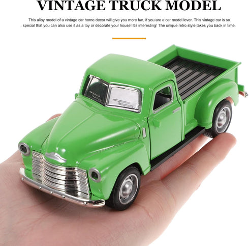Toyvian Metal Classic Cars Model Die Cast Old Pickup Truck Figurine Alloy Vintage Collectible Toy Car Mini Car Photo Prop for Home Desk Cabinet Bo...