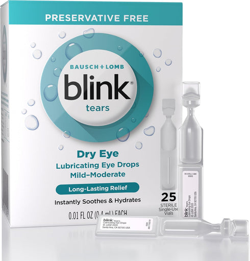 Blink Tears Preservative Free Lubricating Eye Drops 25 ct 0.01 fl oz EA (0.4 mL EA) (Pack of 2)...