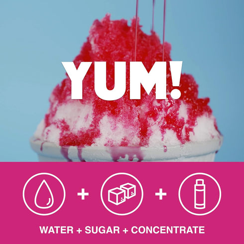 Hypothermias Shaved Ice and Snow Cone Syrup Unsweetened Flavor Concentrate - 4 Fl Oz - Makes 1 Gallon of Ready to Use Syrup - Cherry - Must Add Fi...