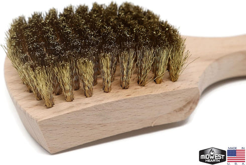 Brass Wire Utility Scrub Brush for Cleaning 9" Hardwood Handle (Made in USA)...
