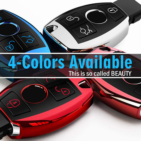 Tukellen for Mercedes Benz Keychains with Key Fob Cover Special Soft TPU Key Case Cover Protector Compatible with Mercedes Benz C E G S M GL CLS C...