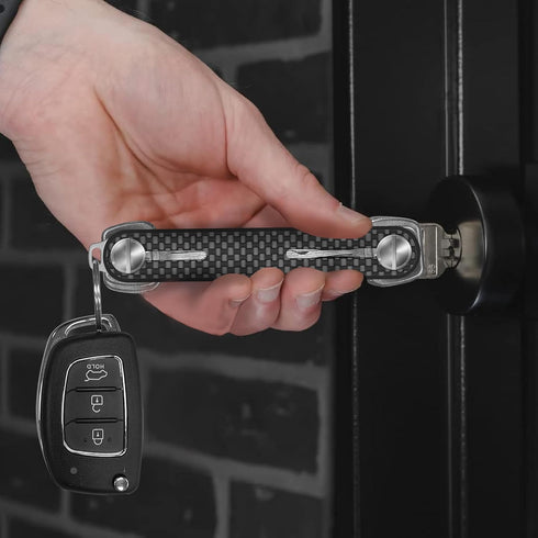 Key Organizer Key Chain - Minimalist Compact 10 Keys Holder, Carbon Fiber Lightweight Key Case with Belt Clip for Men...