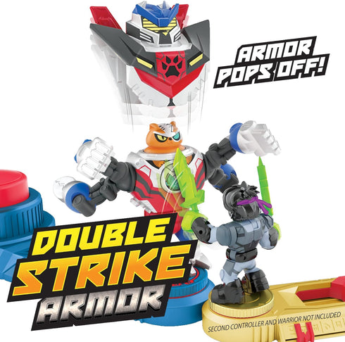 Akedo - Ultimate Arcade Warriors Battle Giants Versus Pack - Scratch-Atron VS Tonk - Mini Battling Action Figures Ready, Fight, Split Strike...