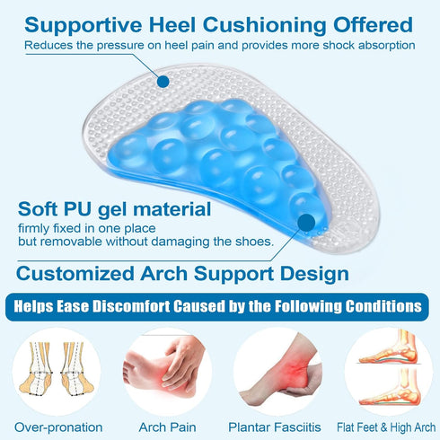 Arch Support Inserts, Foot Arch Support Inserts, Flat Feet Arch Support Pads, Orthotics Arch Support, High Arch, Flat Feet, Plantar Fasciitis, Foo...