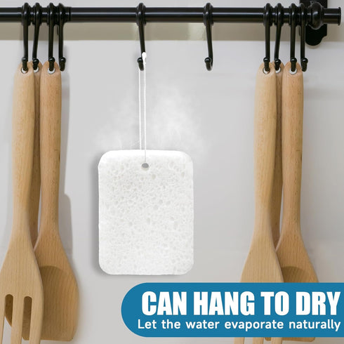 6 Pcs Non-Scratch Scrub Sponges, Heavy-Duty White Sponges for Dishes, Cleaning Sponges Kitchen Wood Pulp Sponges Multi-Purpose Dish Scrub Sponges ...