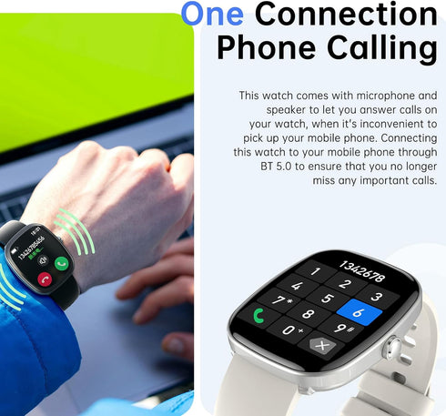 Smart Watch for Women Men 1.83" Fitness Activity Trackers with Answer/Make Calls Heart Rate Sleep Tracker, Smartwatch Compatible for Android iOS P...