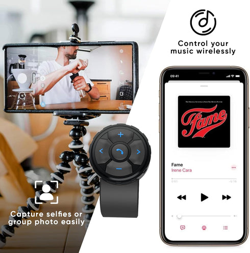 Bluetooth Helmet Earphone Remote - Controls Music, Voice Assistants, Calls, and More - Long Battery Life - Waterproof - Compatible with Android an...