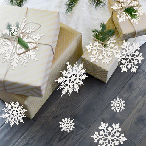 36pcs Snowflakes-Christmas Tree Decorations, Snowflake Ornaments for Tree, Plastic Glitter White Snow Flakes Ornaments, Christmas Indoor Winter Wo...