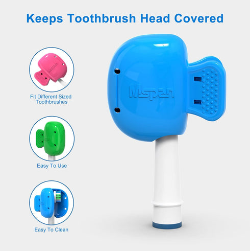 Mspan Toothbrush Protector Clip Pod: Tooth Brush Head Pods Compatible with Oral-B Philips Colgate for Manual & Electric Toothbrush - 2 Packs...
