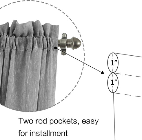 H.VERSAILTEX Linen French Door Curtains Semi Sheer Light Reducing Privacy Doors Window Cover with Tieback | Rod Pocket 1 Panel Door Shades for Gla...