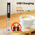 Milk Frother with Stand Rechargeable-Handheld Coffee Frother with 3 Stainless Whisks 3 Speed Adjustable, Electric Whisk Drink Mixer, Foam Maker Bl...